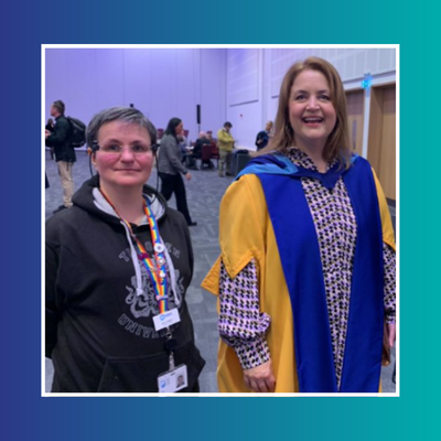 Ruth Jones and Anca at a graduation